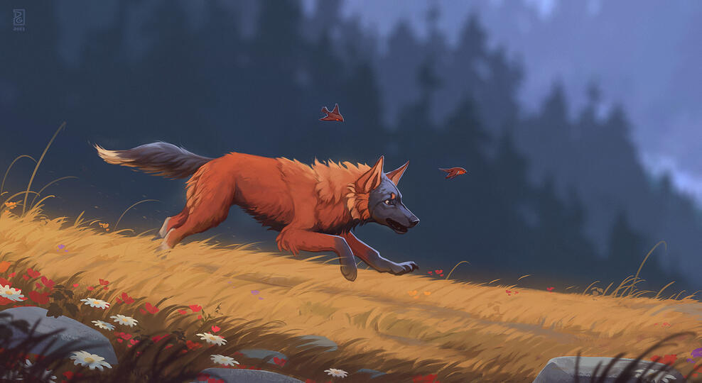 Full body with detailed background